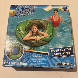 Bestway H2o Go Inflatable River Gator Swim Ring LARGE SIZE 47" w/Rope Open Box